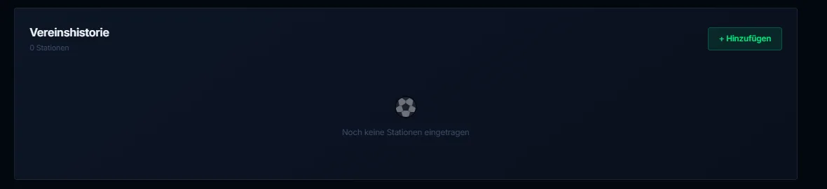 MatchArea Vereinshistorie — Stationen pflegen