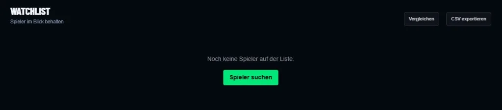 MatchArea Watchlist — Spieler im Blick behalten